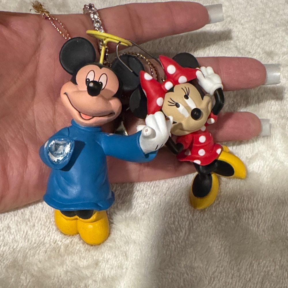 VTG Disney Mickey and Minnie Figurines - Blue and Red